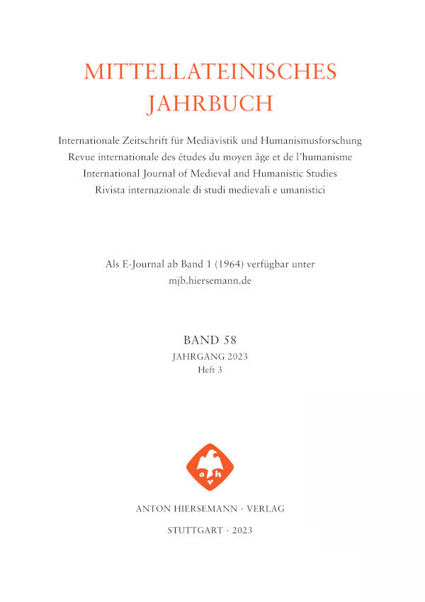 mittellateinisches-jahrbuch-58-3 Mittellateinisches Jahrbuch