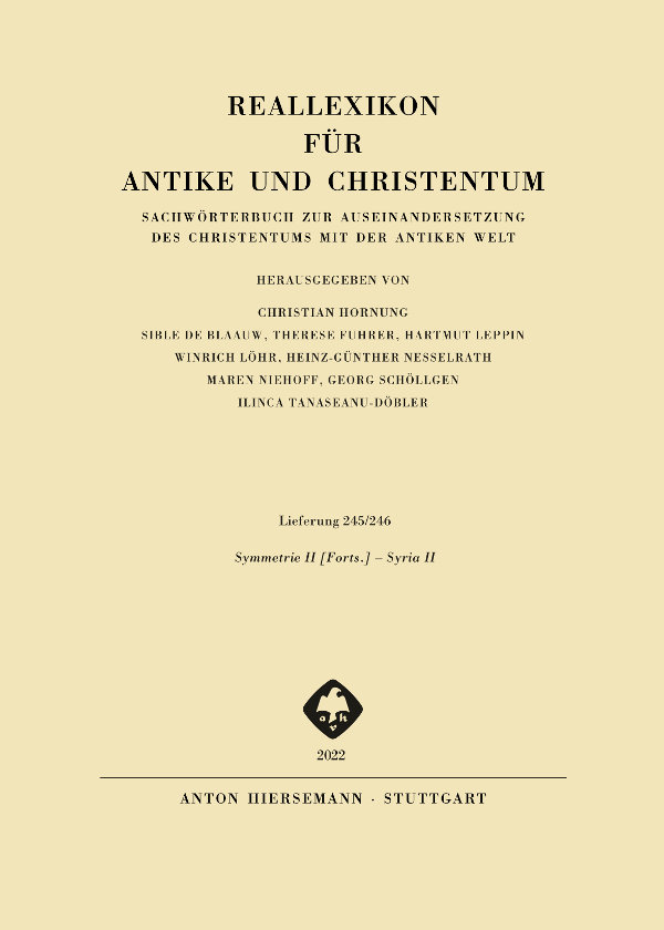reallexikon-antike-christentum-245-246 Reallexikon für Antike und Christentum 245/246