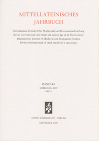9783777209302_cover Mittellateinisches Jahrbuch. Internationale Zeitschrift für Mediävistik und Humanismusforschung