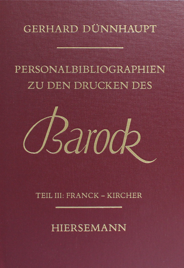 Personalbibliographie zu den Drucken des Barock
