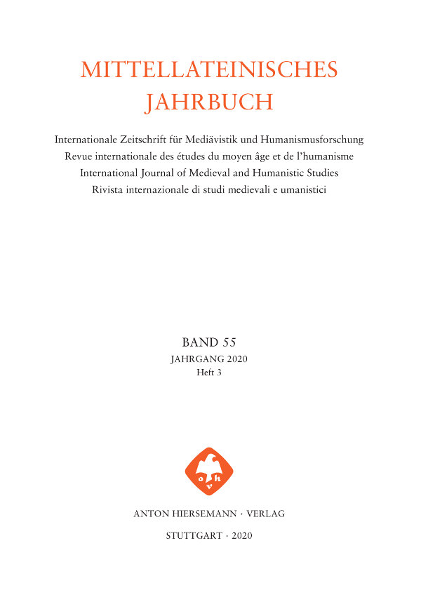 Mittellateinisches Jahrbuch Band 55, Heft 3 (2020)