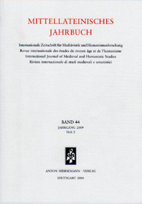 9783777209166_cover Mittellateinisches Jahrbuch. Internationale Zeitschrift für Mediävistik und Humanismusforschung