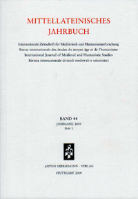 9783777209074_cover Mittellateinisches Jahrbuch. Internationale Zeitschrift für Mediävistik und Humanismusforschung