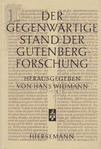 9783777272252_cover Der gegenwärtige Stand der Gutenberg-Forschung
