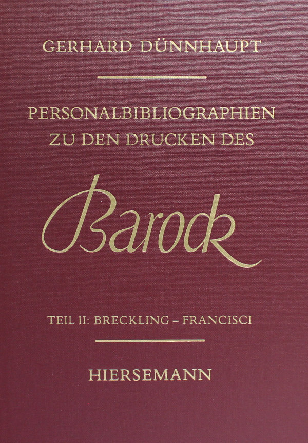 Personalbibliographie zu den Drucken des Barock