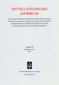 Mittellateinisches Jahrbuch. Internationale Zeitschrift für Mediävistik und Humanismusforschung