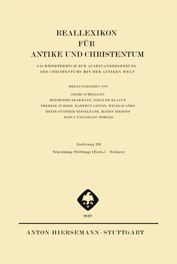 reallexikon-fuer-antike-und-christentum-lieferung-231 Reallexikon für Antike und Christentum, Lieferung 231
