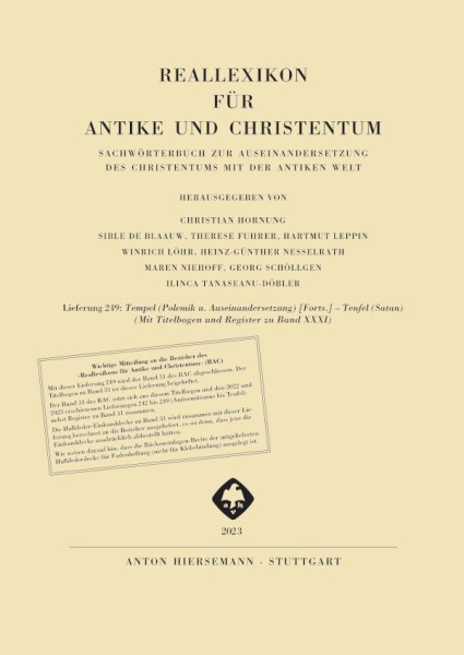 Reallexikon für Antike und Christentum 249