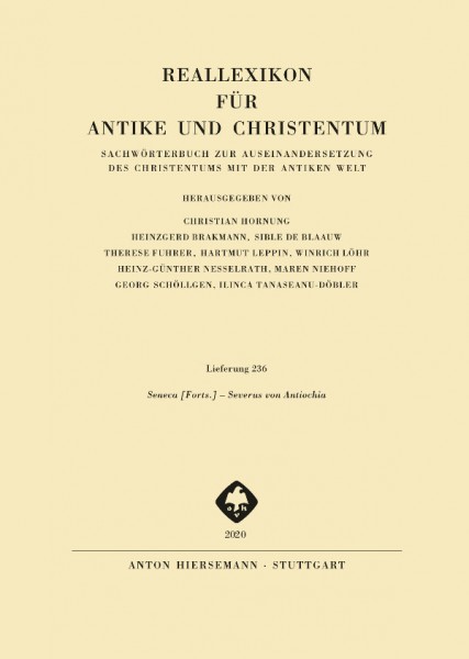 Reallexikon für Antike und Christentum, Band 30, Lieferung 236
