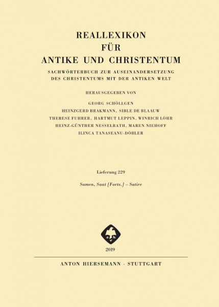 Reallexikon für Antike und Christentum - Lieferung 229 Band 29