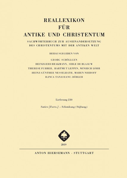 Reallexikon für Antike und Christentum Lieferung 230 Band 29