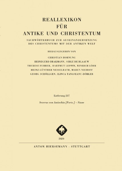 Reallexikon für Antike und Christentum, Band 30, Lieferung 237