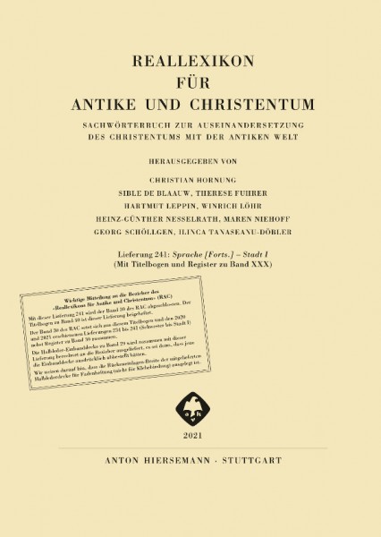 Reallexikon für Antike und Christentum, Band 30, Lieferung 241