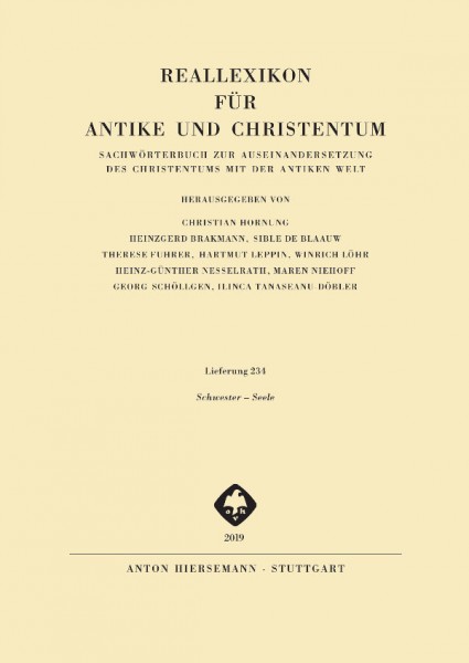 Reallexikon für Antike und Christentum, Band 30, Lieferung 234